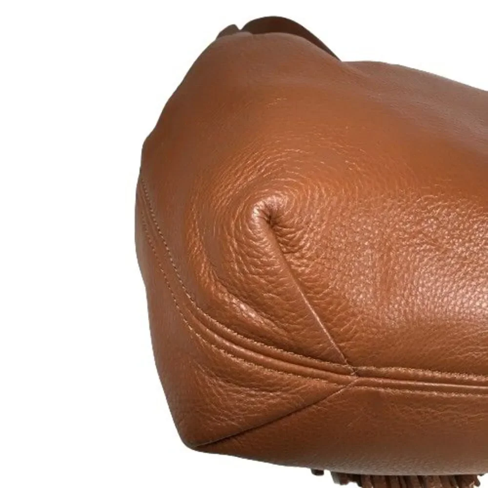 Michael Kors Luggage Brown Leather Camden Drawstring Shoulder Bag Purse Tote